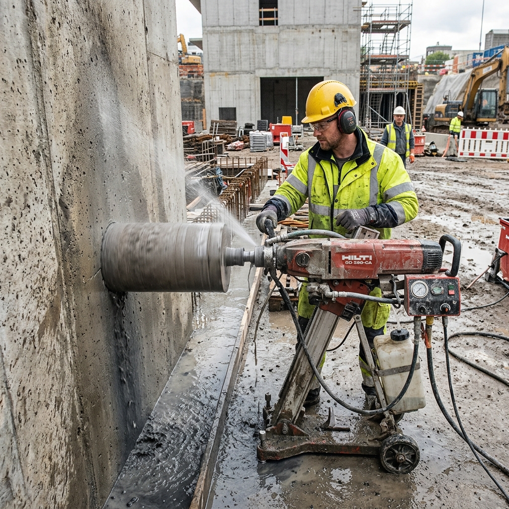 Engineer conducting NDT test on site